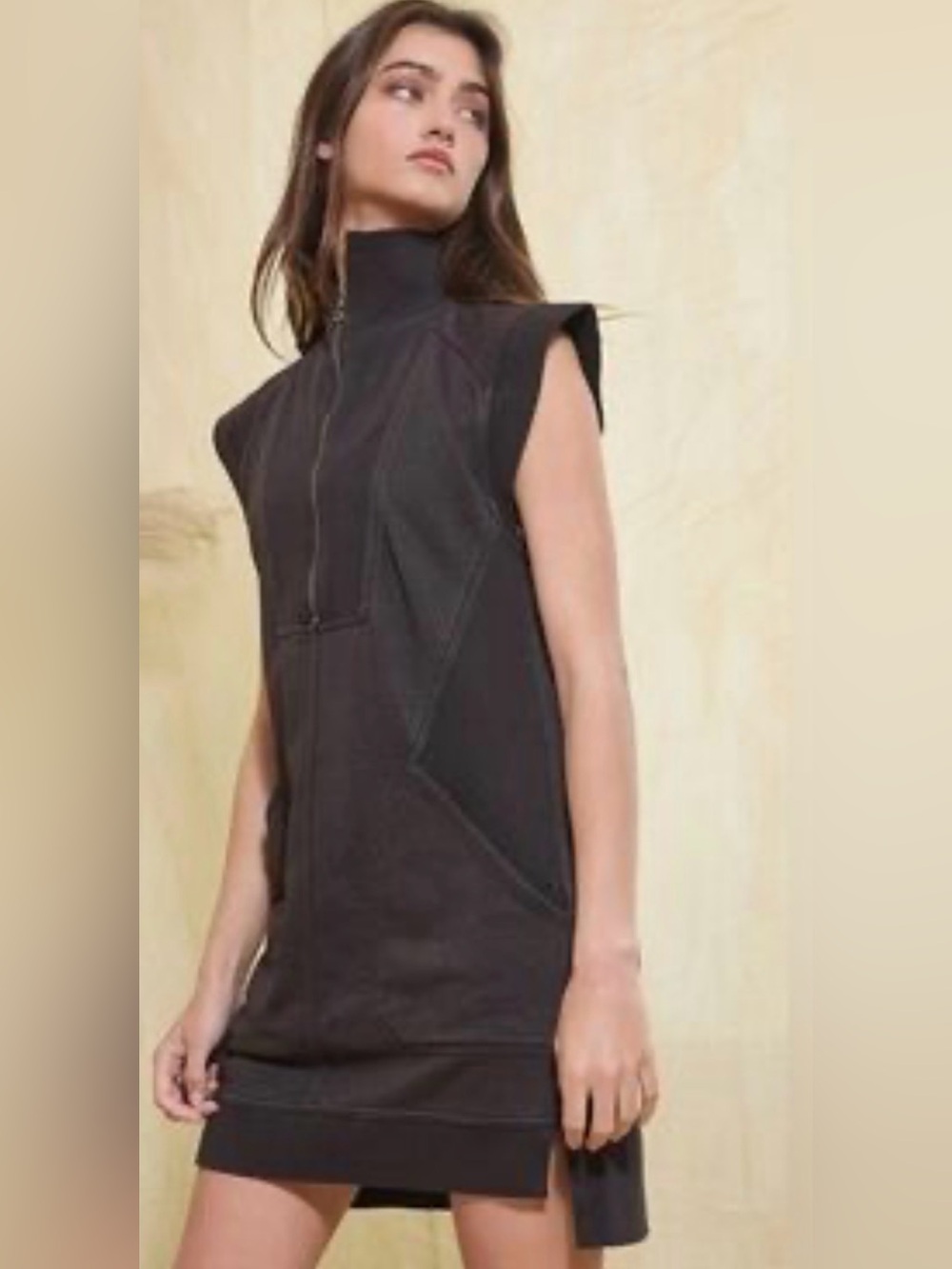 Anthropologie Daily Practice Meru Zip-Front Mini Athleisure Sweatshirt Dress S